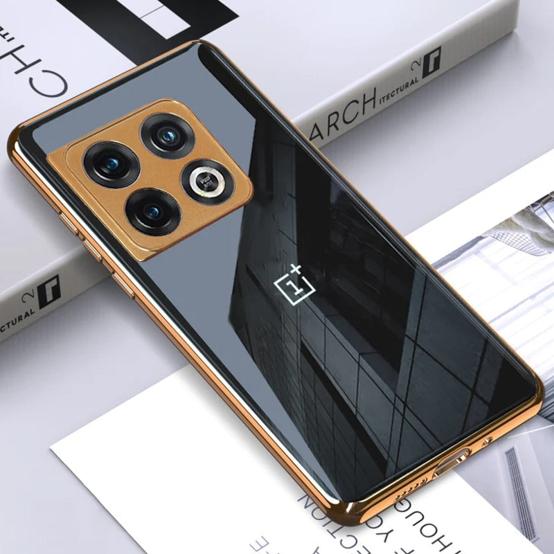 Glossy Gold Edge Back Logo Case - OnePlus