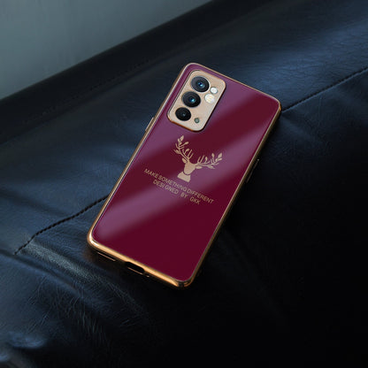 OnePlus 9 Pro Electroplating Reindeer Pattern Glass Case