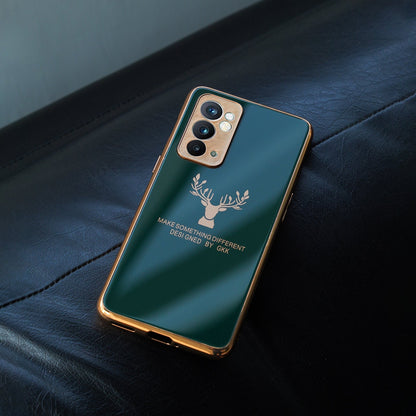 OnePlus 9 Pro Electroplating Reindeer Pattern Glass Case