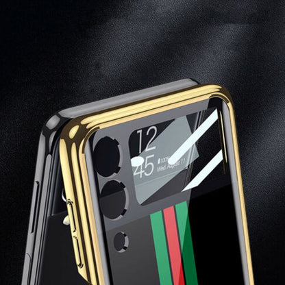 Galaxy Z Flip4 Premium Striped Glass Case