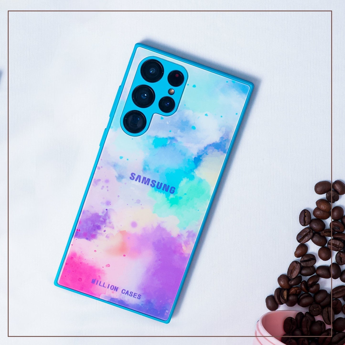 Watercolor Splatter Glass Back Case - Samsung