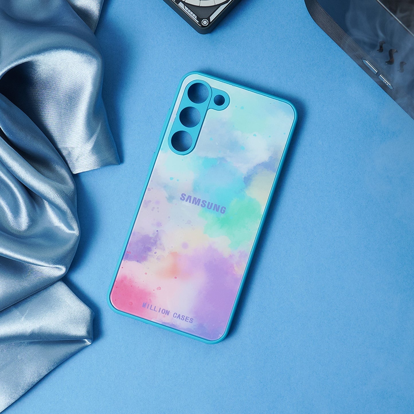 Watercolor Splatter Glass Back Case - Samsung