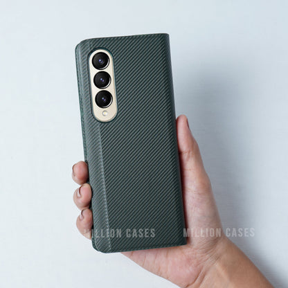 Galaxy Z Fold4 Carbon Fiber Leather Case