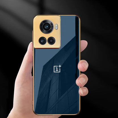 Glossy Gold Edge Back Logo Case - OnePlus