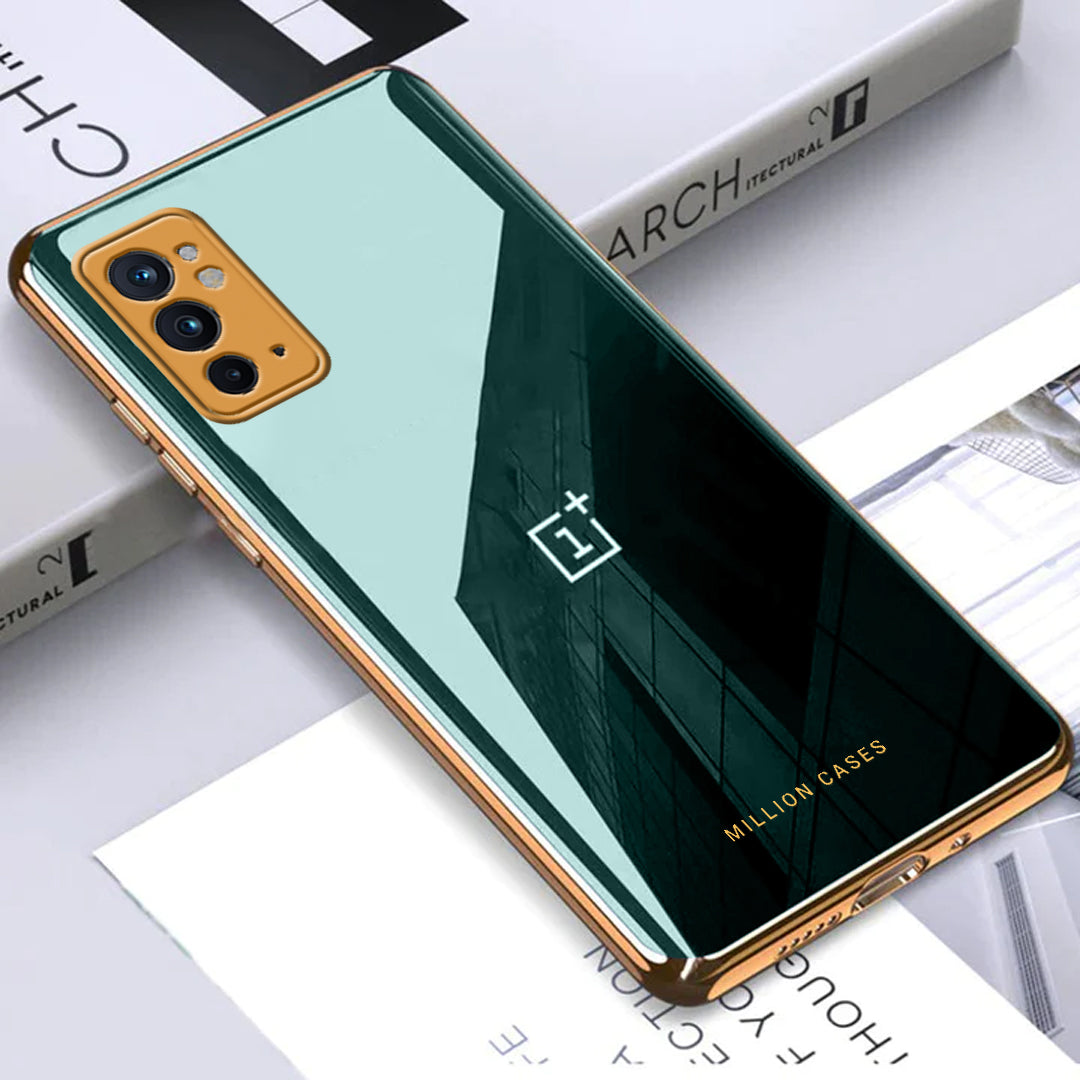 Glossy Gold Edge Back Logo Case - OnePlus