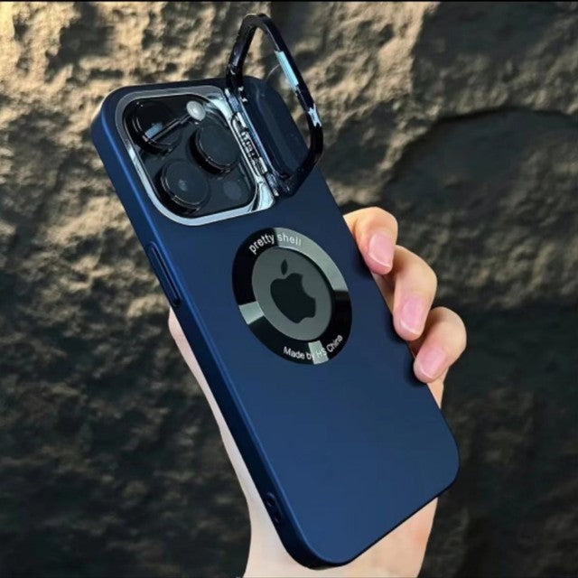 Luxury Camera Protector Stand Case With Logo Cut  - iPhone