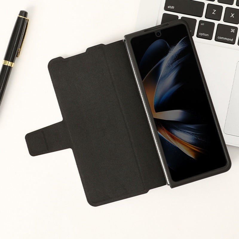 Galaxy Z Fold5 Genuine Leather Flip Case with Pen Slot