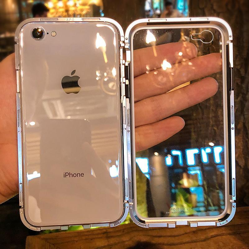 New Electronic Auto-Fit Magnetic Glass Case for iPhone