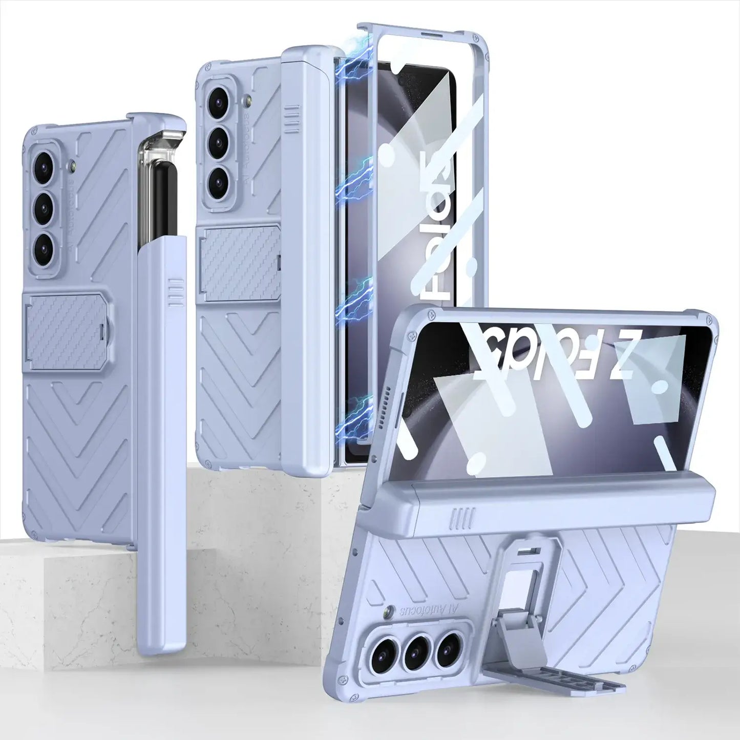 Galaxy Z Fold5 Magnetic Hinge Slide Pen Holder Case