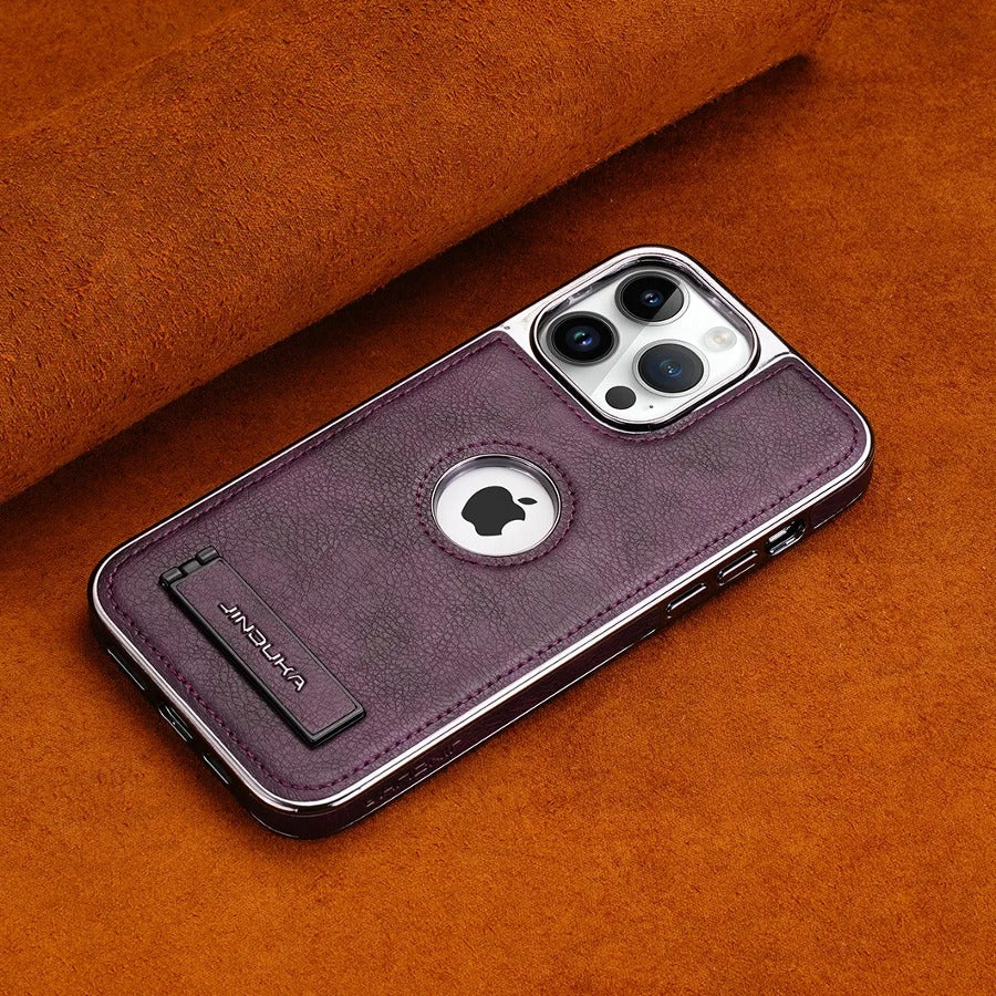 Exclusive Leather Bracket Holder iPhone Case