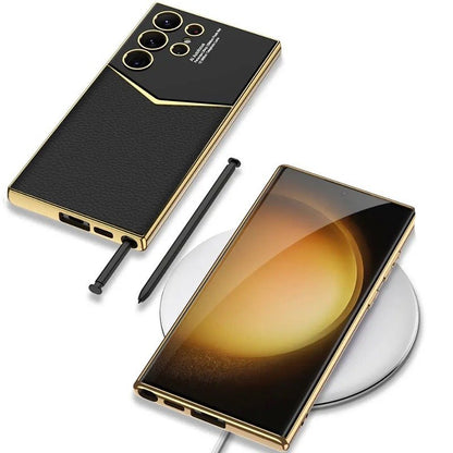 Gold Plated Leather Protective Case - Samsung