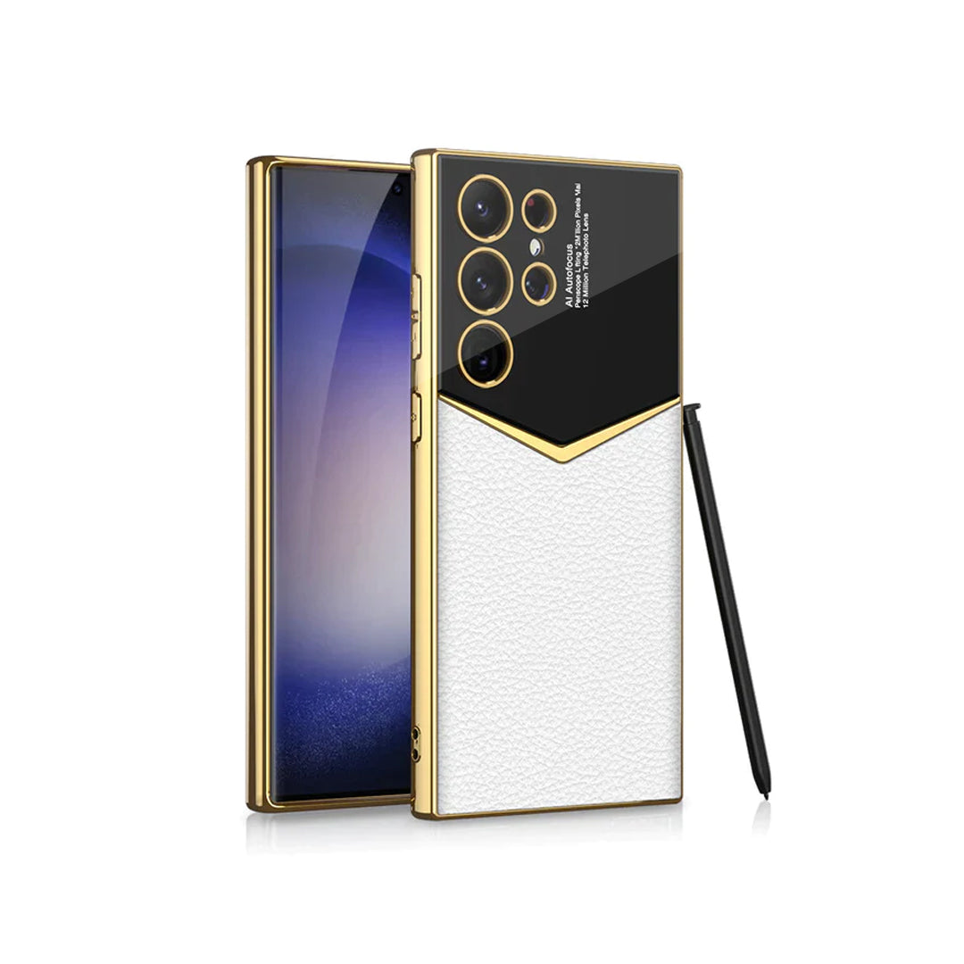 Gold Plated Leather Protective Case - Samsung