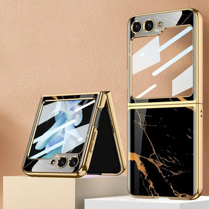 Galaxy Z Fold3 Marble Texture Glass Case