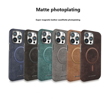 Classic Vintage Leather Magnetic iPhone Case