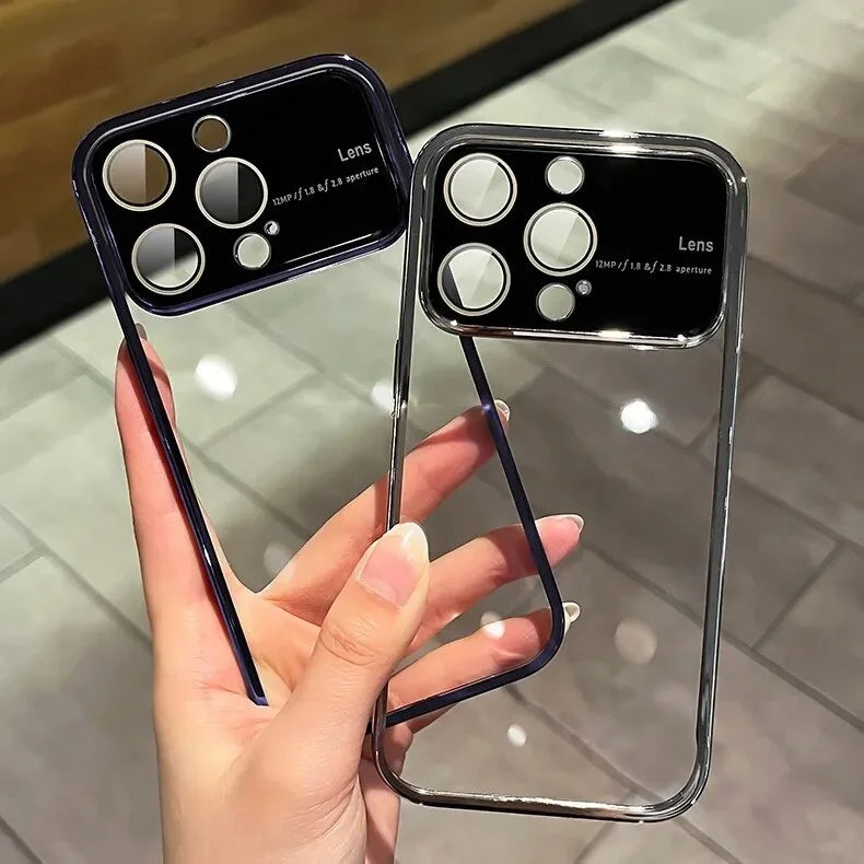 Luxury Plating Transparent Window Lens Case - iPhone