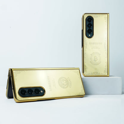 Galaxy Z Fold4 Crafted Gold Luxurious Camera Protective Case