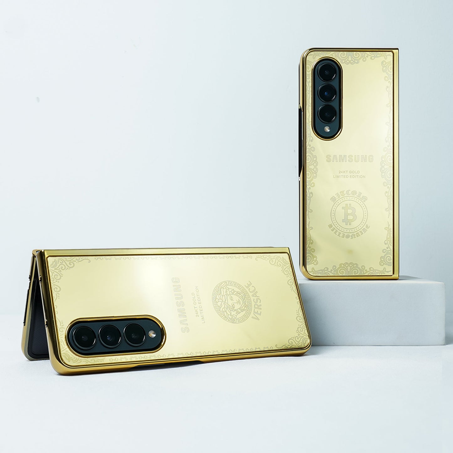 Galaxy Z Fold3 Crafted Gold Luxurious Camera Protective Case