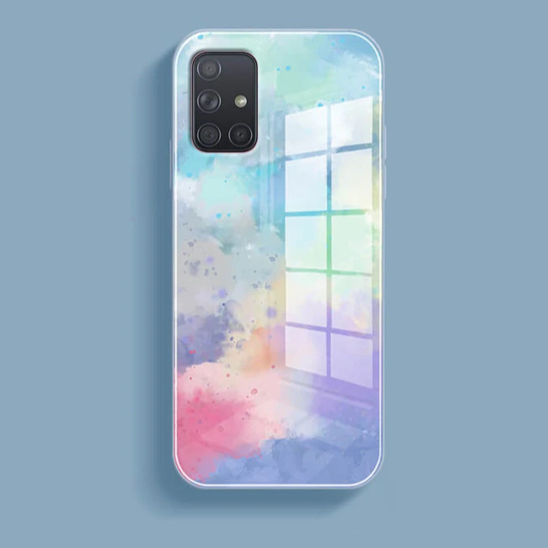 Watercolor Splatter Glass Back Case - Samsung