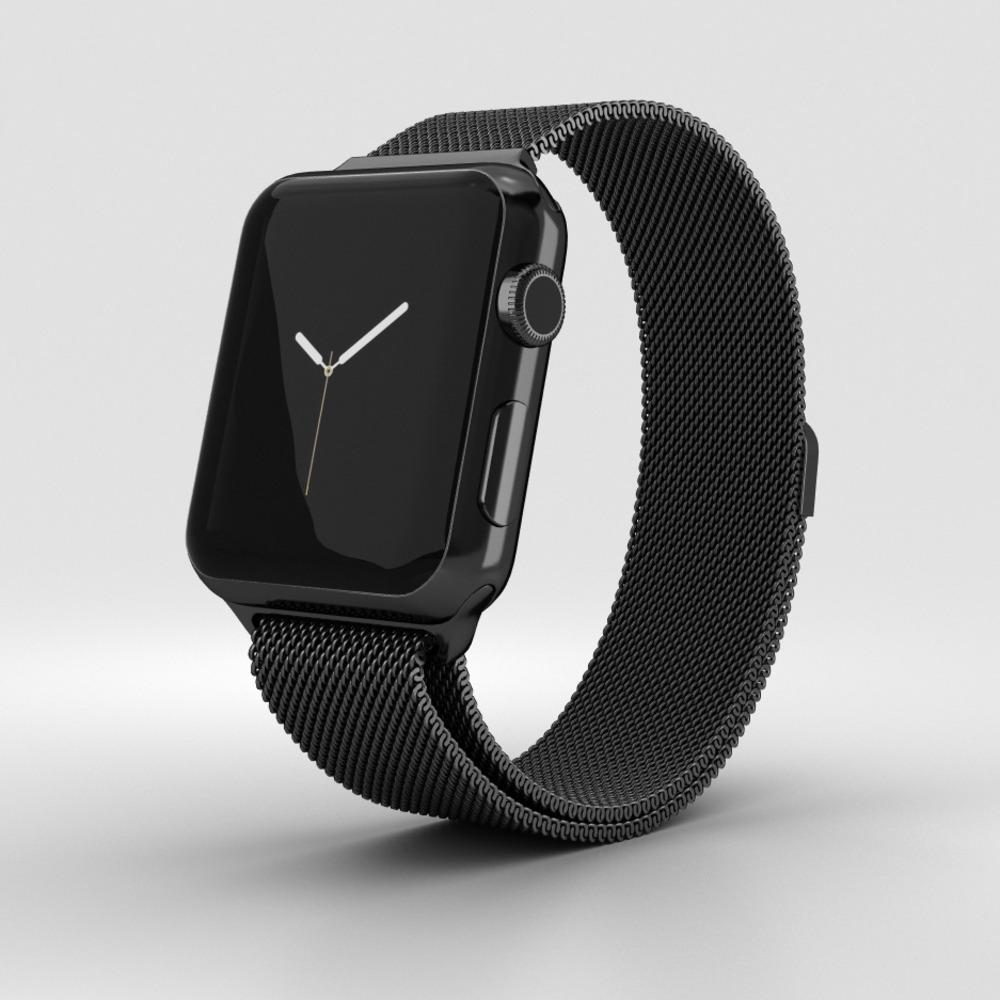 Coteetci ® Magnetic Aluminium Strap for Apple Watch [42/44MM] - Black