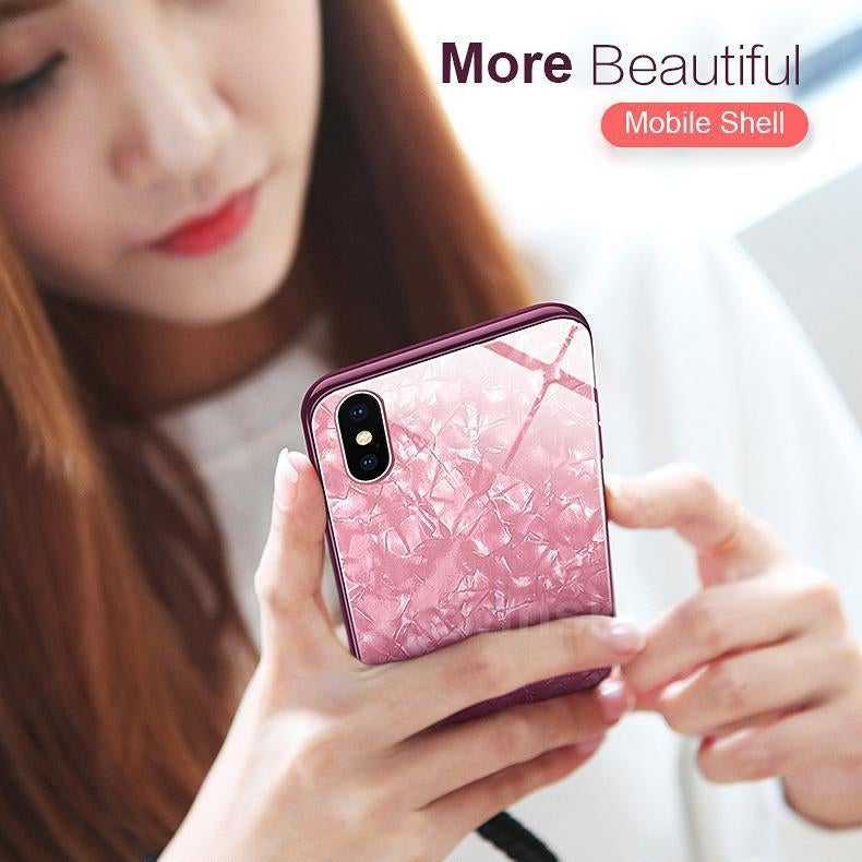 iPhone XS Max Dream Shell Series Textured Marble Case