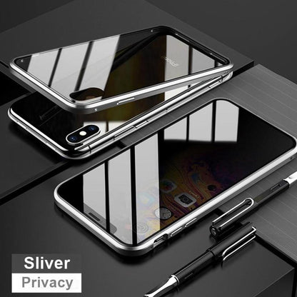 iPhone X Auto-Fit (Front+ Back) Anti Spy Glass Magnetic Case