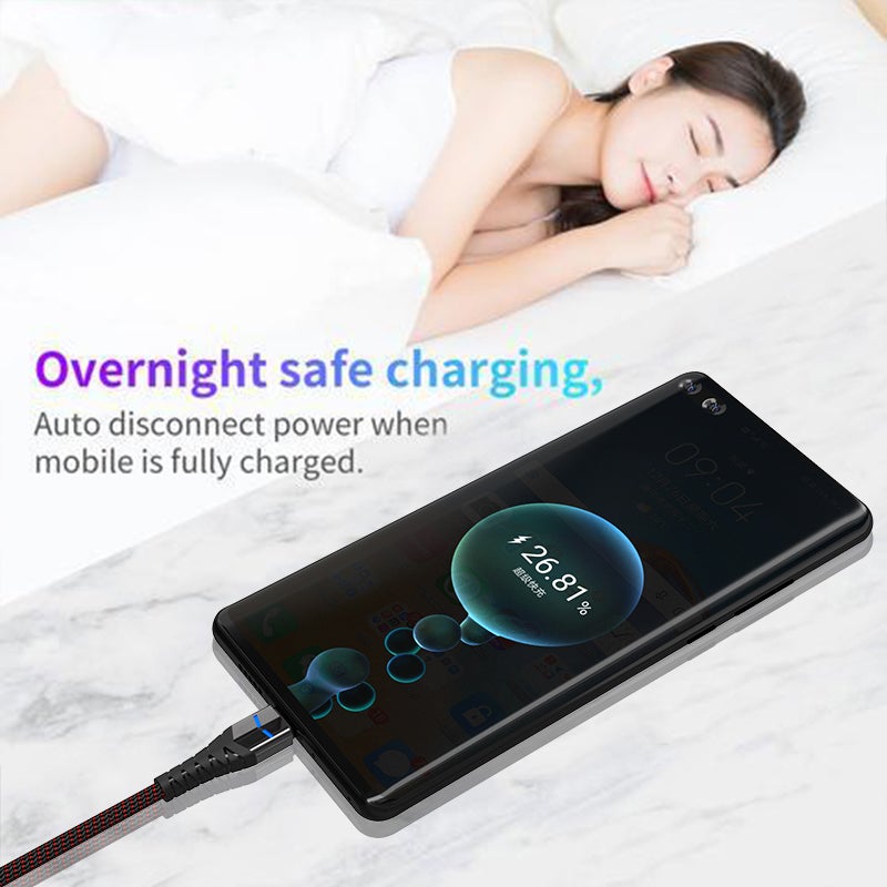 Million Cases Auto Disconnect Fast Charging Braided Type-C Cable