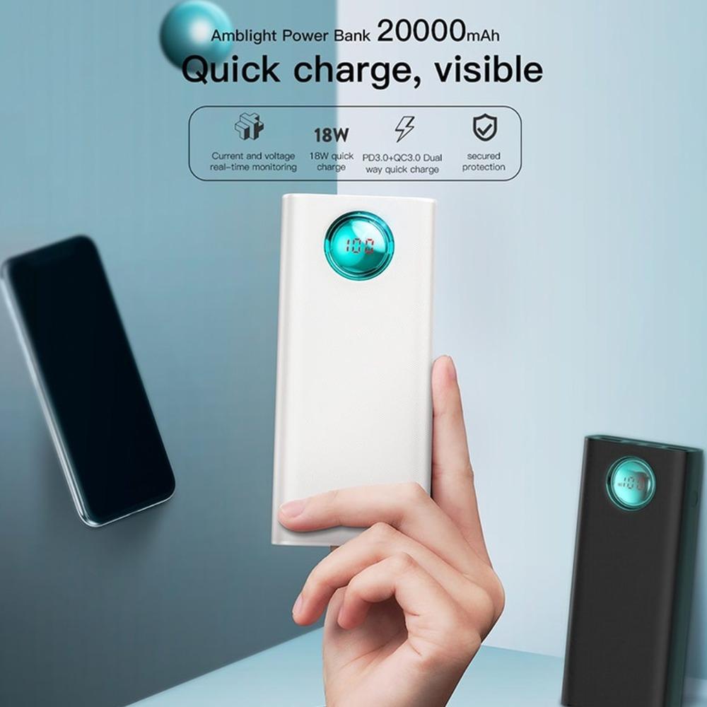 Baseus 20000mAh Amblight Quick Charger Portable Power Bank