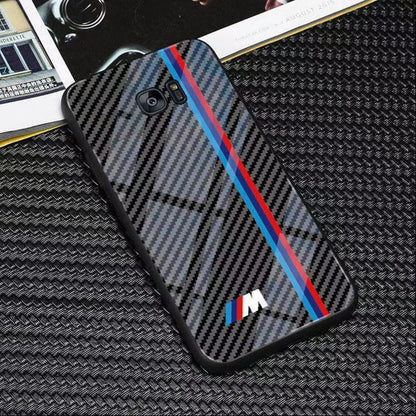 Galaxy S7 Edge 3D Carbon Fiber Pattern Glass Case