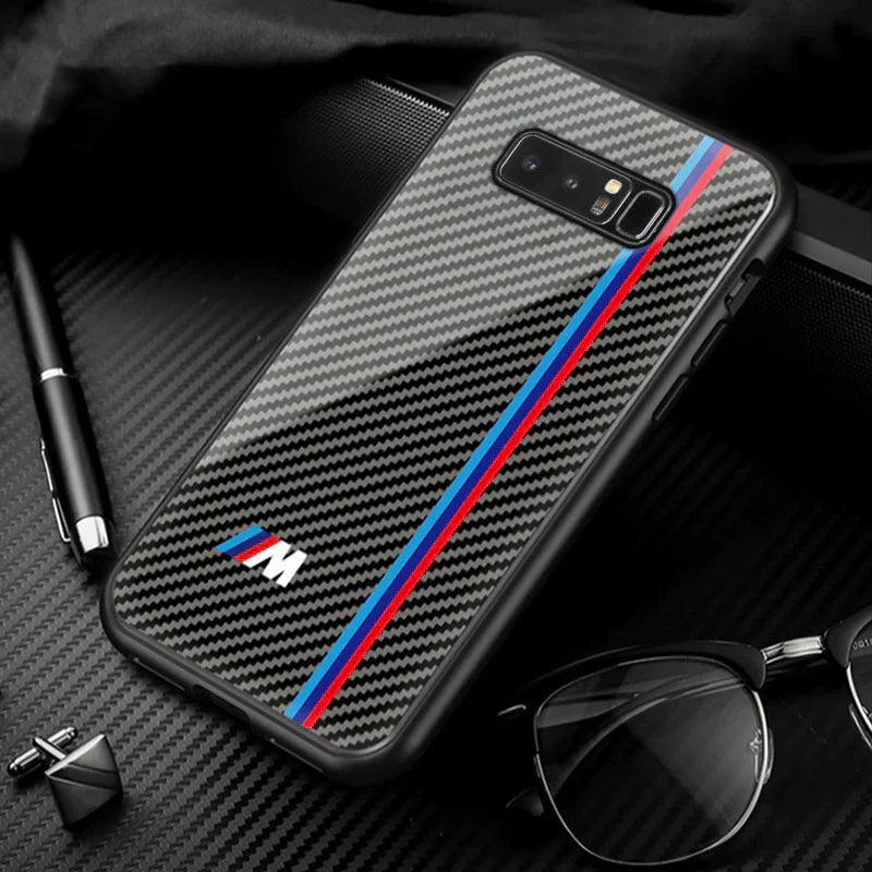 Galaxy Note 8 3D Carbon Fiber Pattern Glass Case