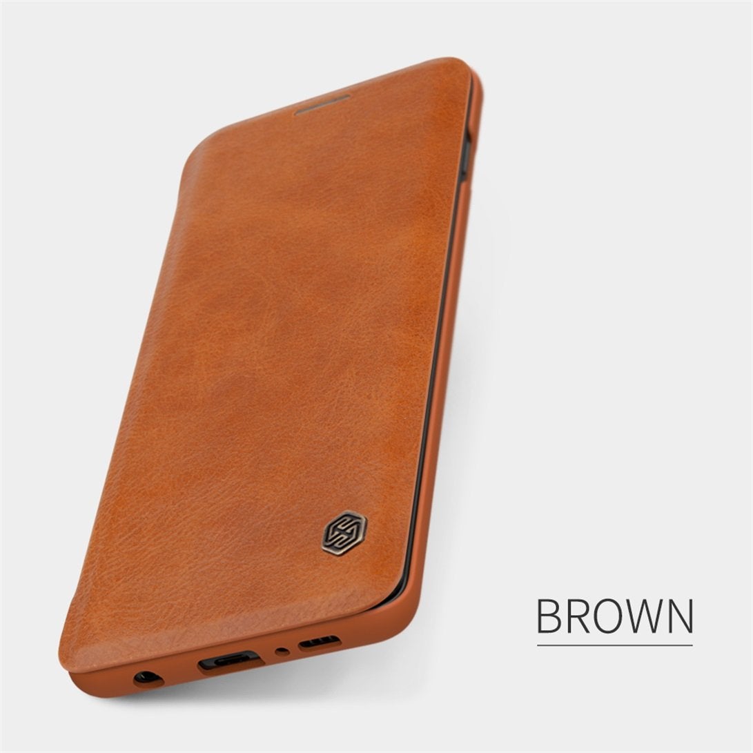 Galaxy S10e Genuine QIN Leather Flip Case