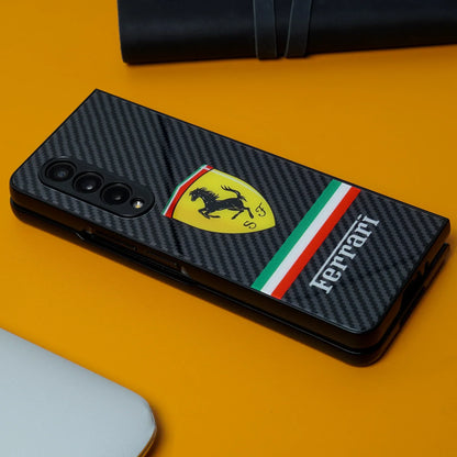 Galaxy Z Fold3 Luxurious Carbon Fiber Glass Case