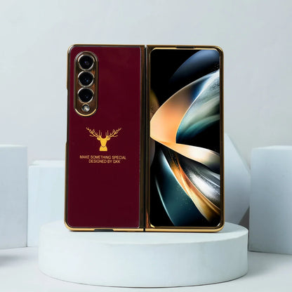 Galaxy Z Fold4 Deer Pattern Inspirational Glass Case