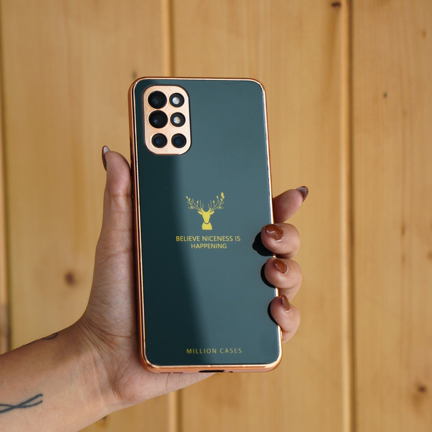 OnePlus 9 Pro Electroplating Reindeer Pattern Glass Case