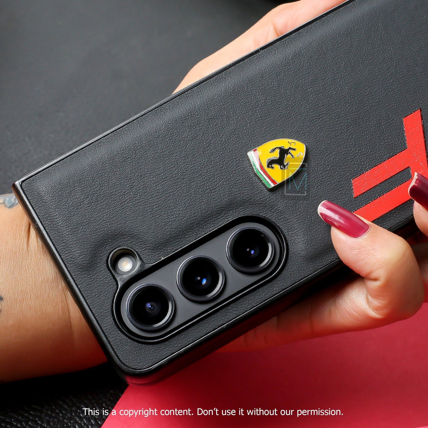 Galaxy Z Fold5 Speed Edition Ferrari Leather Case