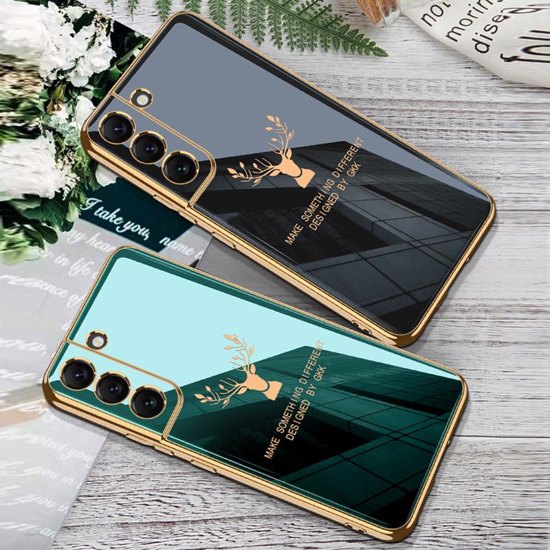 Galaxy S22 Electroplating Deer Print Soft Case