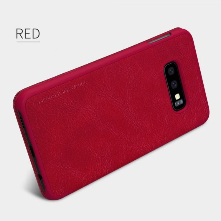 Galaxy S10e Genuine QIN Leather Flip Case