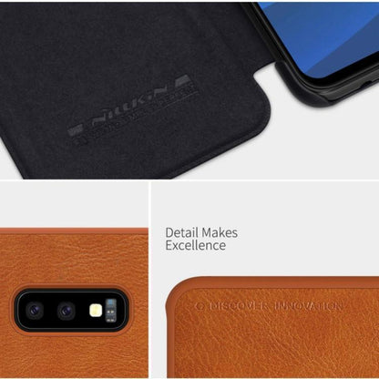 Galaxy S10e Genuine QIN Leather Flip Case