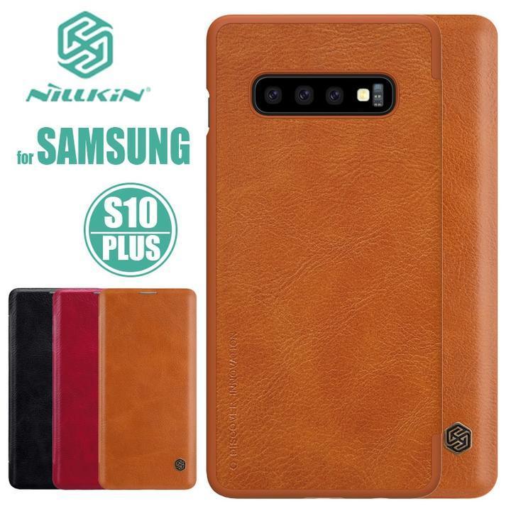 Galaxy S10e Genuine QIN Leather Flip Case