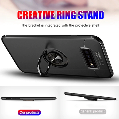 Galaxy S10 Plus Metallic Finger Ring Holder Matte Case