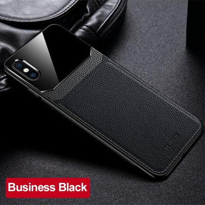 iPhone X Series Sleek Slim Leather Glass Case