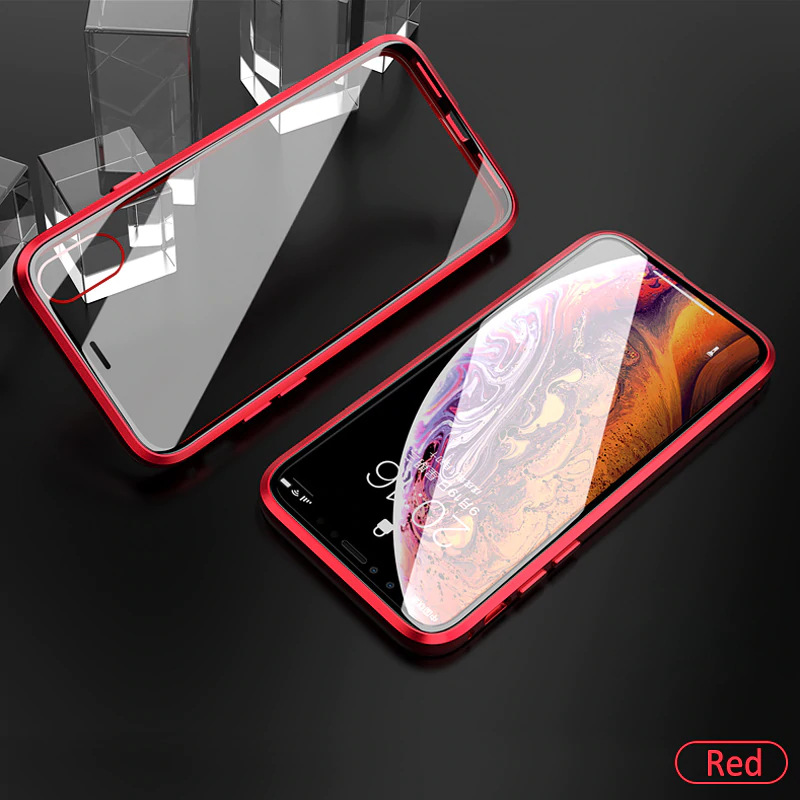 iPhone X Series Electronic Auto-Fit (Front+ Back) Glass Magnetic Case