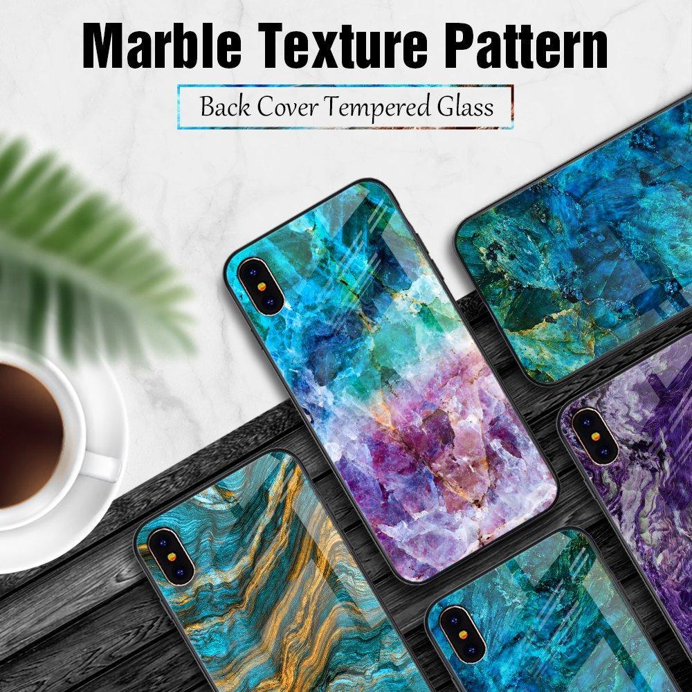 iPhone XS Soothing Sea Pattern Marble Glass Back Case