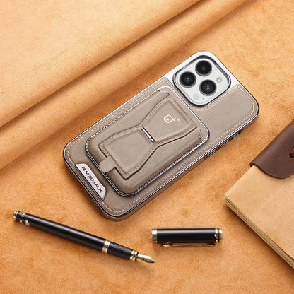 Premium Leather iPhone Case with Card Holder & Magnet