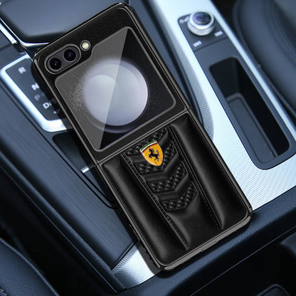 Ferrari Galaxy Z Flip5 Luxurious Lamb Leather Protective Case