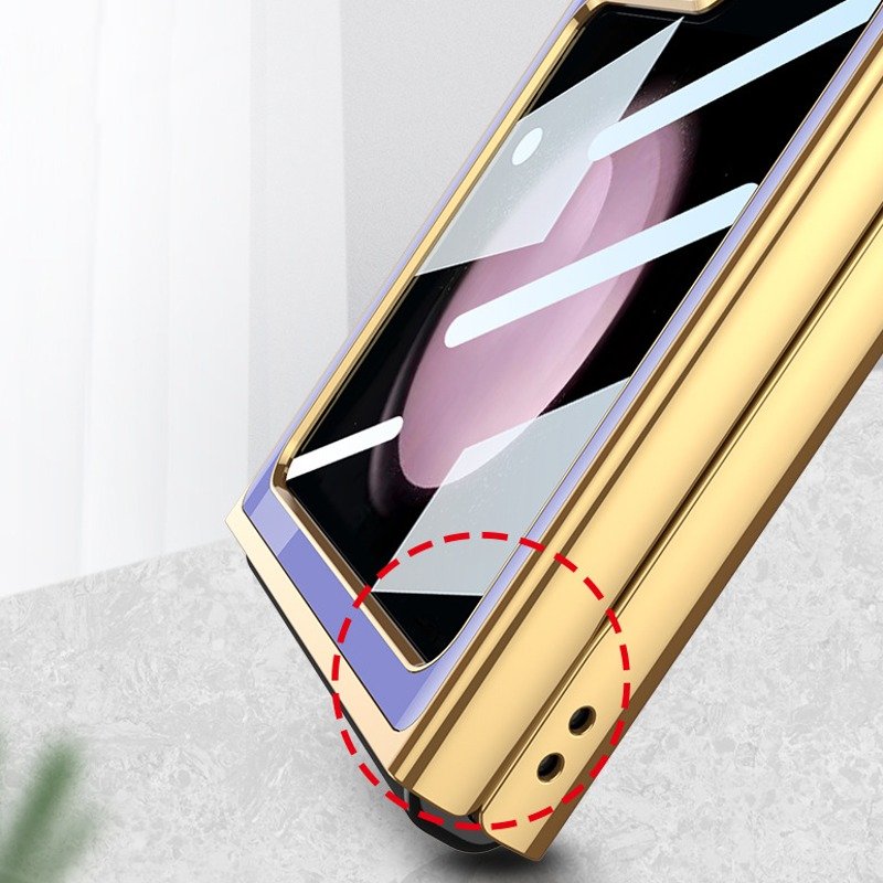 Galaxy Z Flip5 Electroplating Deer Print Glass Case