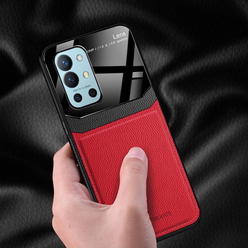 OnePlus 9R Sleek Slim Leather Glass Case