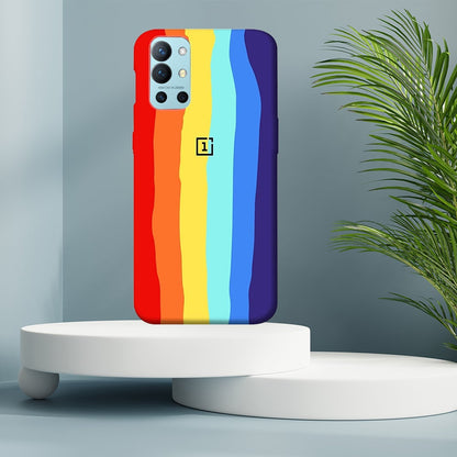 OnePlus 9R Rainbow Liquid Silicone Logo Case