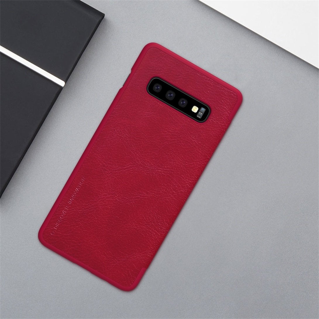 Galaxy S10e Genuine QIN Leather Flip Case