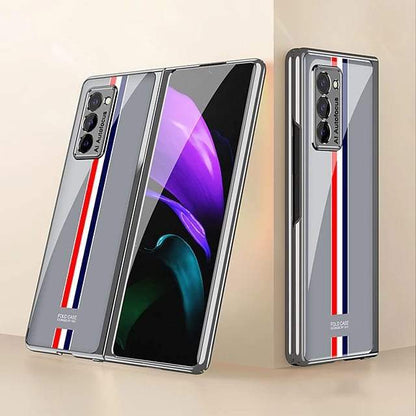 Galaxy Z Fold2 Luxury Colored Strap Glass Case