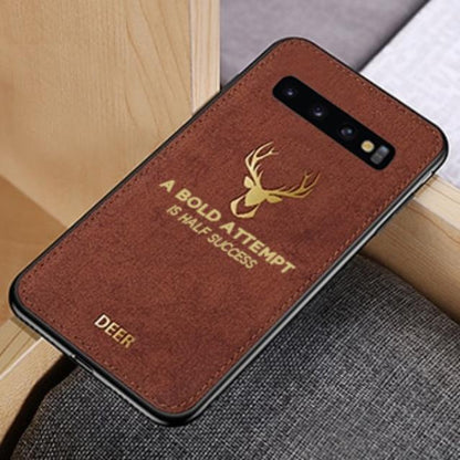 Galaxy S10 Plus Luxury Gold Textured Deer Pattern Soft Case